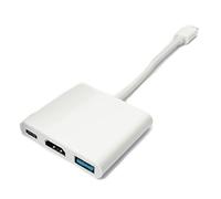System-S USB Hub 3.1 Type C Male to Female 4K HDMI Female 3.0 Type A Female 10cm White