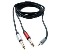 SYSTEM-S Y Audio Cable 3m Stereo TRS 3.5mm Male to 2x 6.35mm Jack TS