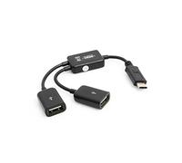 System-S Y Cable USB 3.1 Type C Male to 2 X USB Type A Female Y Splitter Hub Adapter Cable Black 50955596