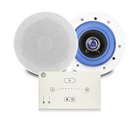 Systemline E50 Ceiling Mount Bluetooth Speakers, White Bluetooth Ceiling Speaker System with 2 x ESCS6 6.5-Inch Units, Seamless Wireless Home Audio for Kitchens, Living Rooms & Bedrooms