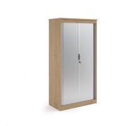Systems horizontal tambour door cupboard 2000mm high - Kendal Oak