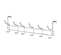 SystemsEleven Coat Hangers - Over The Door Hooks - Chrome Heavy Duty Door Hanger for Coats Robes Hats Clothes Towels - Hanging Towel Rack Organizer - Easy Install Space Saving Bathroom Hooks
