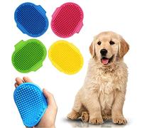 SystemsEleven - Dog Bath Brush - Pet Grooming - Massage Removal Glove - Adjustable Ring Handle