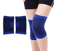 SystemsEleven Knee Support - Lightweight Elasticated Sleeve Compression Bandage for Joint Pain & Sprains During Exercise & Sport, Left or Right for Both Men & Women (2 x Blue Knee Supports)