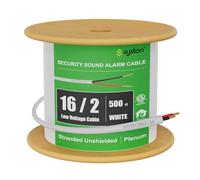 SYSTON 16/2 Fire Security Control Alarm Cable Wire, 16 AWG 2 Conductors 100% Stranded Copper, Plenum-Rated CMP/CL3P Unshielded, UL/ETL Listed, for Indoor/Outdoor Low Voltage Application Use - 500 FT