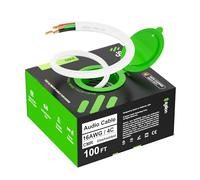 SYSTON 16/4 Speaker Audio Cable Wire Bulk, 16AWG 4C Strand OFC - Oxygen Free Copper Conductors, CMR Riser-Rated Indoor/Outdoor UV Resistant RoHS Compliant for Home Theater Car Speakers, White 100 FT