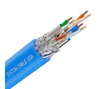 Syston Cable Cat8 Ethernet Bulk Raw Cable 2000MHz 2GHz 40GB 20 ft Solid Bare Copper S/FTP Individual electromagnetic Tinned Copper Braid Shield 22/4 4 Pair 22 AWG CMR FT4 UTP Blue Order to Cut