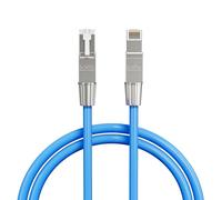 Syston Cable Cat8 Ethernet Patch Cable 2000MHz 2GHz 40GB 10 ft Solid Bare Copper S/FTP Individual electromagnetic Tinned Copper Braid Shield 22/4 4 Pair 22 AWG CMR FT4 UTP Blue Order to Cut