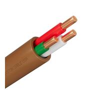 Syston Cable Technology 18/3 Thermostat Wire Brown 50 ft 18 AWG 3 Conductors Solid Bare Copper Outdoor/Indoor Heat UV Resistant UL/ETL CMR CL3R FT4 Industrial Rated