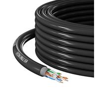Syston Direct Burial Cat 6A+ Shielded Ethernet Network Cable Bulk, F/UTP 23 AWG Pure Bare Copper Outside Plant (OSP) - Rated 700 MHz, Waterproof Dual-Layer Jacket for Outdoor Wet Location Using