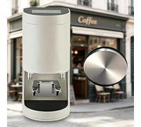 SYSXLT 58mm Espresso Tamper, Adjustable Depth Coffee Tamper with 5-30kg Pressure 304 Stainless Steel Palm Tamper Tool for Professional Barista(White,Plainweave)