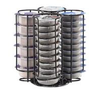 SYSYLY Coffee Capsule Holder Compatible with Tassimo Capsules, Coffee Pod Stand for 44 Tassimo Pods,Coffee Pod Rack, 360° Rotatable and Non-Slip, Black