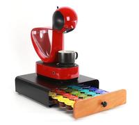 SYSYLY Coffee Capsule Holder Storage Drawer for Dolce Gusto Pods,Coffee Pod Holder Oraganizer,30 Capsules Capacity,Metal Frame,Black.