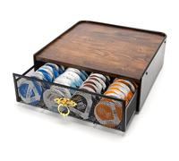 SYSYLY Coffee Pod Holder,Coffee Capsule Drawer Compatible for Tassimo Capsules,Anti-vibration Design Coffee Station Organizer,64 Pods Capacity,Metal.