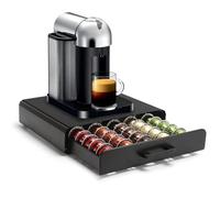 SYSYLY Coffee Pod Holder Storage Drawer for Counter,Metal Coffee Capsule Organizer for Vertuoline Pods.Metal Frame,35 Capsules Capacity,Black.