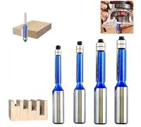 SYT-MD Biaxial Trimming Tool, Self Centering Drill Bit, 4pcs Shank Flush Trim Router Bit Set, Industrial Grade Cutting Tools for Woodworking, Router Templates for Trim Shelf Edging Drawer(1set 1/2)