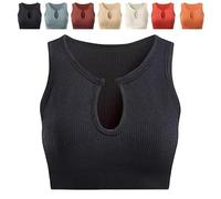 SYT-MD Getheyshape Shape Me up Crop Top, Women's High-Strength Shockproof Bra, Anti-Sagging Gathered Beautiful Back(Black,L)