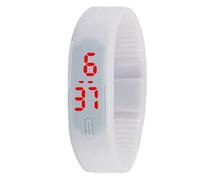 Sytaun Band Strap LED Electronic Digital Display Bracelet Wrist Watch Screen Touch Silicone Mini Luminous Electronic Couple Wristwatch Bracelet Gift White