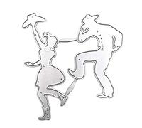 Sytaun Cutting Die,Metal Craft Stencil,Dancing Women Men Design Cutting Die Card Making Stencil DIY Mold Decor Tool Silver