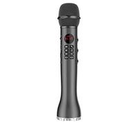 Sytaun Karaoke Microphone, Karaoke Speaker, Wireless Bluetooth Microphone, 3 in 1 Wireless Bluetooth Speaker Handheld Singing Recording Microphone Black