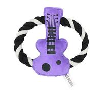 Sytaun Pet Dog Puppy Cotton Rope Guitar Shape Plush Doll Squeaky Throwing Bite Guitar##