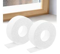 Sythrix 2 Rolls Condensation Absorbers for Windows, 3cm x 400cm Reusable Window Condensation Absorbers, Self Adhesive Felt Tape Moisture Anti Condensation Strips for Windowsills, Glass, Doors (White)