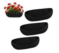 Sythrix 3PCS 61cm/24inch Wall Trough Liners Felt Window Box Liners Fabric Planter Liners Hanging Basket Liner, Replacement Garden Basket Liners for Hanging Basket Outdoor Garden Flower Planter