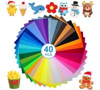 Sythrix 40 Coloured Felt Sheets 20x30cm, Polyester Craft Felt for Kids and Adults, DIY Sewing, Crafts and Decoration, Smooth Surface, Assorted Bright Colours