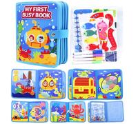 Sythrix Busy Board for Toddlers, Montessori Toy for Toddlers, Sensory Busy Book Birthday Gifts for Tarvel Toddler Plane Activities for 1 2 3 Year Old Boys Girls