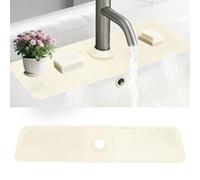 Sythrix Faucet mat for Kitchen Sink, Sink Splash Guard Folding 90°, Silicone Kitchen Sink Splash Guard, Faucet Mat for Kitchen Sink, Absorbent Faucet mat Sink Accessories (White)