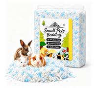 Sytinnice 15L Paper Small Pet Bedding, 99% Dust-Free & Hypoallergenic & Absorbent, Odor Control For Hamster Rat Syrian Guinea Pig Hedgehog Small Animals Cages, Blue-Fluffed