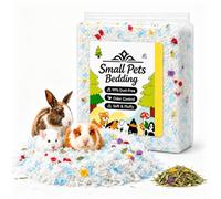 Sytinnice 15L Paper Small Pet Bedding, 99% Dust-Free & Hypoallergenic & Absorbent, Odor Control For Hamster Rat Syrian Guinea Pig Hedgehog Small Animals Cages,Blue-Fluffed, 20g Herbal