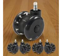 Sytopia 3-Inch Office Chair Wheels Set of 5, Quiet & Smooth Rollerblade Casters for Hardwood & Carpet, Universal Fit 11x22mm Replacement Wheels for Gaming Chairs, Heavy-Duty Supports 1000 lbs, Black