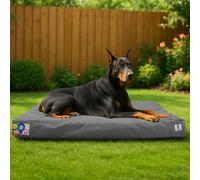 Sytopia 42-Inch Canvas Outdoor Dog Bed for Extra Large Dogs- Heavy-Duty Waterproof, Chew-Proof & Washable, Removable Cover, Ideal for Crate, Patio, Indoor & Outdoor Adventures (Dark Grey)