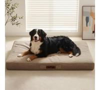 Sytopia 50" XXL Indestructible Dog Bed, Orthopedic Waterproof Chew Proof Dog Bed, Chew-Resistant Dog Crate Pad, 130 lbs Capacity for Giant and Extra Large Dogs, Indoor & Outdoor Use, Brown