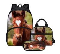 SYtrade 3D Animal Print Kid Backpack Cute Pattern Book Bag for School, Love Horse, M, Rucksack Backpacks