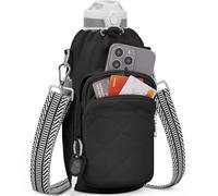 SYTRAH Water Bottle Bag Crossbody,Insulated Water Bottle Purse Crossbody Water Bottle Holder with Strap 40 oz, Sling Bag for Walking Hiking, Black