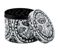 Sytranrein Herb Grinder -62mm Premium Grinder with Magnetic Top, 4 Piece Zinc Alloy Grinder for Dry Herbs & Spices (Mushroom Pattern)