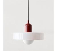 SYUFRE Mid Century Pendant Lamp Colorful Ceiling Pendant Light with Glass Shade Vintage Pendant Lighting Iron and Glass Pendant Light Fixtures for Bedroom Living Room Kitchen Hallway (Color : L, Siz