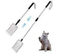Syutokul Cat Litter Scoop Metal 35.4" Extendable Long Handle Kitty Litter Scooper 5MM Fine Mesh Detachable Metal Scoop with Rubber Grip Non-Stick Shovel for Sifting Style 2.
