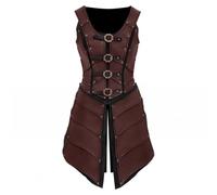 Syutokul Cosplay Armor, Medieval Leather Chest Armor for Renaissance Knight Viking Warrior Costumes, Dark Brown