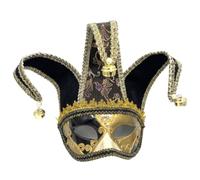 Syutokul Mens Masquerade Mask, Half Face Jester Mask Vintage Venetian Style Masks for Mardi Gras Halloween Cosplay Musical Party, Red