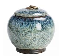 Syutokul Pet Urn Ceramic Small Urns With Sealed Metal Handle Lid - Keepsake Urn For Small To Medium Dogs & Cats, Blue