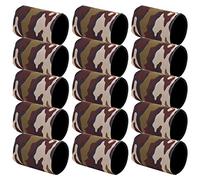 SYUULCOI 15pcs Neoprene Beer Sleeves Beer Can Cup Cover Drink Bottle Tin Cooler Sleeves Holder (Camouflage Grass Green)