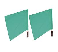 SYUULCOI 2Pcs Referee Official Flags Stainless Steel Pole Sports Competition Linesman Hand Flag (Green)
