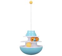 SYUULCOI for Interactive Cat Track Tower Toy with Balls, Double Track Design, for Anxiety Relief and Boredom Reduction, ABS Material, Durable and (Lake Blue (WOOF: Approx. 101.6cm / 40in))