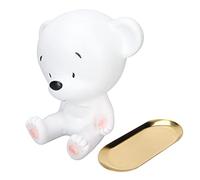 SYUULCOI Nordic Bear Shape Resin Tray, for Home Decoration, Multi-Purpose Candy Holder, Light Luxury Golden Iron Art, Animal Image Decor