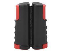 SYUULCOI Retractable Table Tennis Net Rack Portable Plastic Polyester Cotton Telescopic Adjustable (Wavy Edge Black and red)