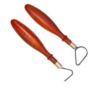 SYWAN Pottery Trimming Tool, Clay Sculpting Tools Tungsten Steel Cutter Head African Coralwood Ribbon Cutter Pottery Trimming Tool Mud Tool Clay Pottery Modelling Carving Tool, L-Shape + Toroidal