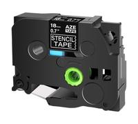 Sywchrf 18mm 24mm 36mm Stencil Tape STe-151 Compatible With STe141 STe161 Black On Clear Label For PT-P900W E500 D600 Series Label Printers(18mm)